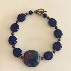 Vibrant blue beaded bracelet